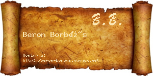 Beron Borbás névjegykártya